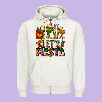 Let's Fiesta Mexico Coffee Cups With Cactus Zipper Hoodie Designed By Fadigitalartstudio