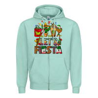 Seafoam Let's Fiesta Mexico Coffee Cups With Cactus Zipper Hoodie - FaDigitalArtStudio