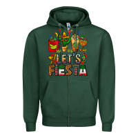 Sports Green Let's Fiesta Mexico Coffee Cups With Cactus Zipper Hoodie - FaDigitalArtStudio