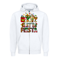White Let's Fiesta Mexico Coffee Cups With Cactus Zipper Hoodie - FaDigitalArtStudio