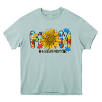 Arona autism mom life sunflower Heavy Core Tee - MaliasSmallBusiness