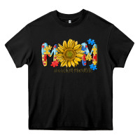 Black autism mom life sunflower Heavy Core Tee - MaliasSmallBusiness