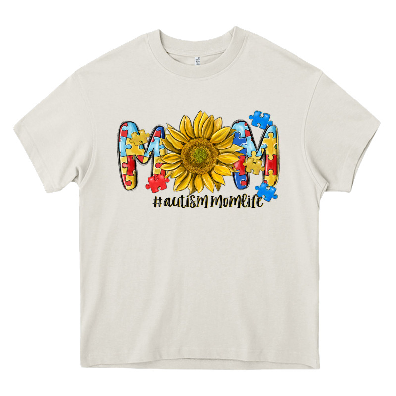 Autism Mom Life Sunflower Heavy Core Tee by MaliasSmallBusiness | Teevron
