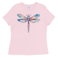Bubblegum Pink dragonfly Ladies Tee - MaliasSmallBusiness