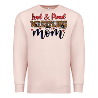 Pale Pink loud and proud wrestling mom Premium Sweatshirt - LillyAllenDesigns