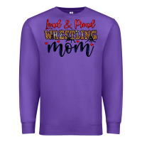 Purple loud and proud wrestling mom Premium Sweatshirt - LillyAllenDesigns