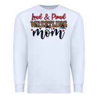 White loud and proud wrestling mom Premium Sweatshirt - LillyAllenDesigns
