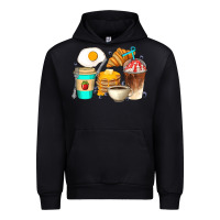Black Breakfast Coffee Cups Urban Hoodie - Artiststas