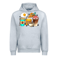 Heather Grey Breakfast Coffee Cups Urban Hoodie - Artiststas