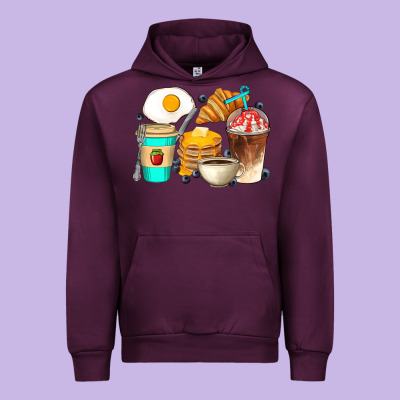 Breakfast Coffee Cups Urban Hoodie Designed By Artiststas