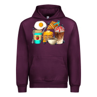 Mauve Wine Breakfast Coffee Cups Urban Hoodie - Artiststas