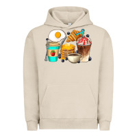 Pigment French Oak Breakfast Coffee Cups Urban Hoodie - Artiststas