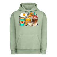 Pigment Oil Green Breakfast Coffee Cups Urban Hoodie - Artiststas