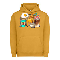 Pigment Peanut Butter Breakfast Coffee Cups Urban Hoodie - Artiststas