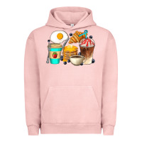 Pigment Salmon Breakfast Coffee Cups Urban Hoodie - Artiststas