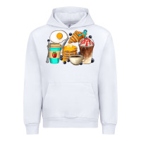 White Breakfast Coffee Cups Urban Hoodie - Artiststas