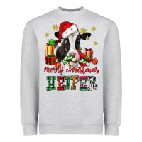 Merry Christmas Heifer Cow Heavyweight Sweatshirt | Teevron