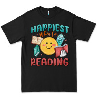 Black happiest when i'm reading Premium Tee - MaliasSmallBusiness
