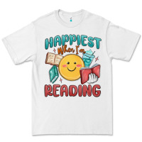 White happiest when i'm reading Premium Tee - MaliasSmallBusiness