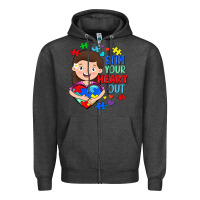Charcoal Heather Stim your heart out Zipper Hoodie - FaDigitalArtStudio