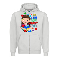 Dove Grey Stim your heart out Zipper Hoodie - FaDigitalArtStudio