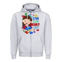 Heather Grey Stim your heart out Zipper Hoodie - FaDigitalArtStudio