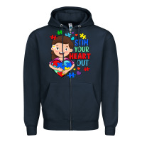 Navy Stim your heart out Zipper Hoodie - FaDigitalArtStudio