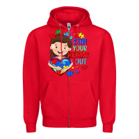 Red Stim your heart out Zipper Hoodie - FaDigitalArtStudio