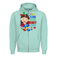 Seafoam Stim your heart out Zipper Hoodie - FaDigitalArtStudio