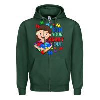 Sports Green Stim your heart out Zipper Hoodie - FaDigitalArtStudio