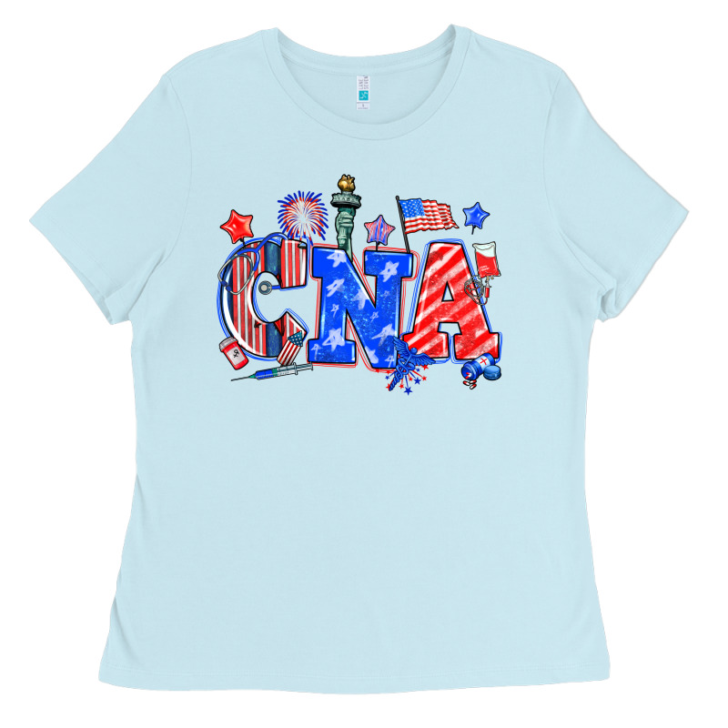 4th Of July Cna Ladies Tee by NancyCooperArtShop | Teevron