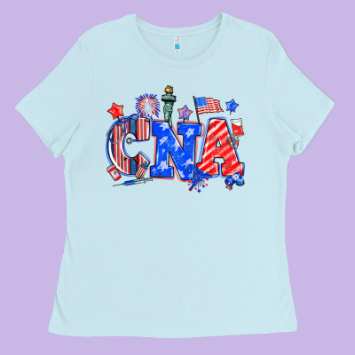 4th Of July Cna Ladies Tee Designed By Nancycooperartshop