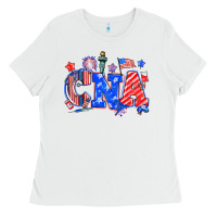 White 4th of july cna Ladies Tee - NancyCooperArtShop