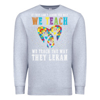 Heather Grey Autism Awareness Teacher Premium Sweatshirt - CowhideDigitalArt
