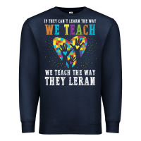 Navy Autism Awareness Teacher Premium Sweatshirt - CowhideDigitalArt
