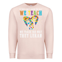 Pale Pink Autism Awareness Teacher Premium Sweatshirt - CowhideDigitalArt