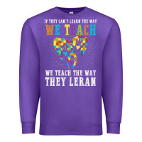 Purple Autism Awareness Teacher Premium Sweatshirt - CowhideDigitalArt