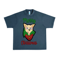 Midnight Navy Merry Christmas Cat Urban Heavy Tee - Bettercallsaul