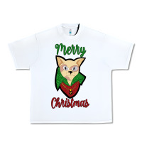 White Merry Christmas Cat Urban Heavy Tee - Bettercallsaul