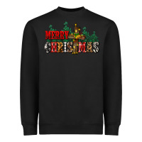 Black merry christmas  cross Heavyweight Sweatshirt - CowGirlArtShop