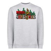 Heather Grey merry christmas  cross Heavyweight Sweatshirt - CowGirlArtShop
