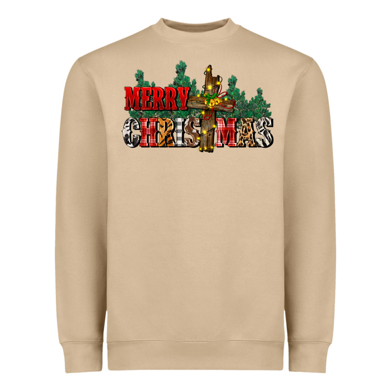 Merry Christmas  Cross Heavyweight Sweatshirt by CowGirlArtShop | Teevron