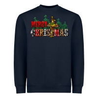 Navy merry christmas  cross Heavyweight Sweatshirt - CowGirlArtShop