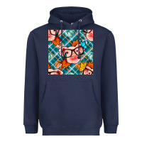 Navy fall pig seamless pattern Heavyweight Hoodie - BundleAndBundleShop