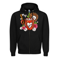 Black Baseball Coffee cup Zipper Hoodie - FaDigitalArtStudio
