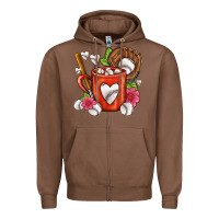 Chestnut Baseball Coffee cup Zipper Hoodie - FaDigitalArtStudio