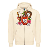 Sandshell Baseball Coffee cup Zipper Hoodie - FaDigitalArtStudio