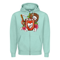 Seafoam Baseball Coffee cup Zipper Hoodie - FaDigitalArtStudio