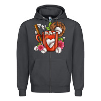 Smoke Baseball Coffee cup Zipper Hoodie - FaDigitalArtStudio