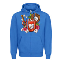 True Royal Baseball Coffee cup Zipper Hoodie - FaDigitalArtStudio